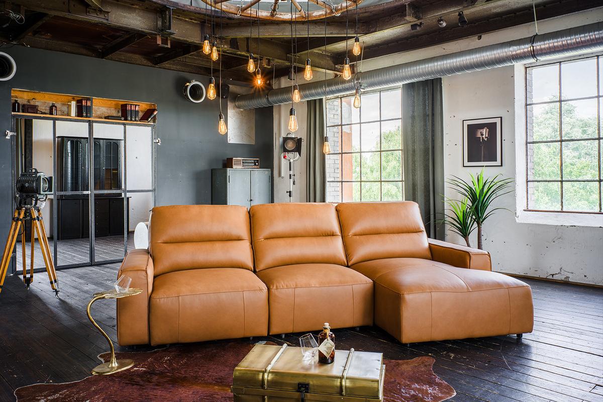 BIGSOFA DORI Braun Leder - Schwarz/Braun, Leder/Kunststoff (288/92/164cm) - KAWOLA