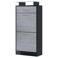 SCHUHSCHRANK Loret Front in Avola-Anthrazit - Anthrazit, Holzwerkstoff (46/104/23cm) - Vladon