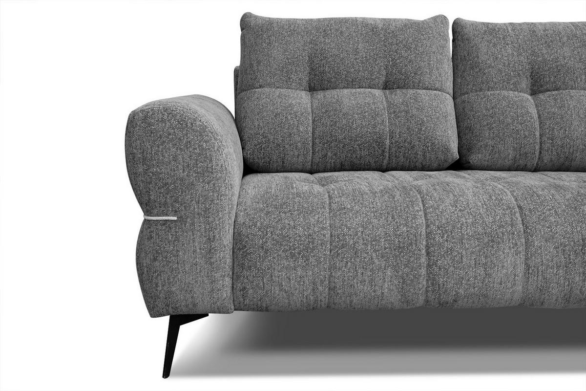 SOFA SALVINI 2,5-Sitzer, grau - Schwarz/Grau, Holzwerkstoff/Textil (176/88/99cm) - Wozimo