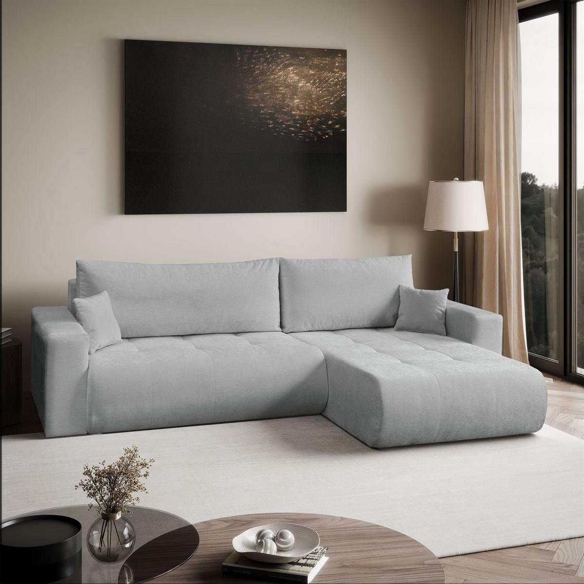 ECKSOFA CLOUD II XL mit Schlaffunktion Vibe 85 - Grau, Textil (280/152cm) - Lookway