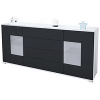 SIDEBOARD Grömitz Schwarz matt - Schwarz, Holzwerkstoff (166.5/75.5/35cm) - Vladon