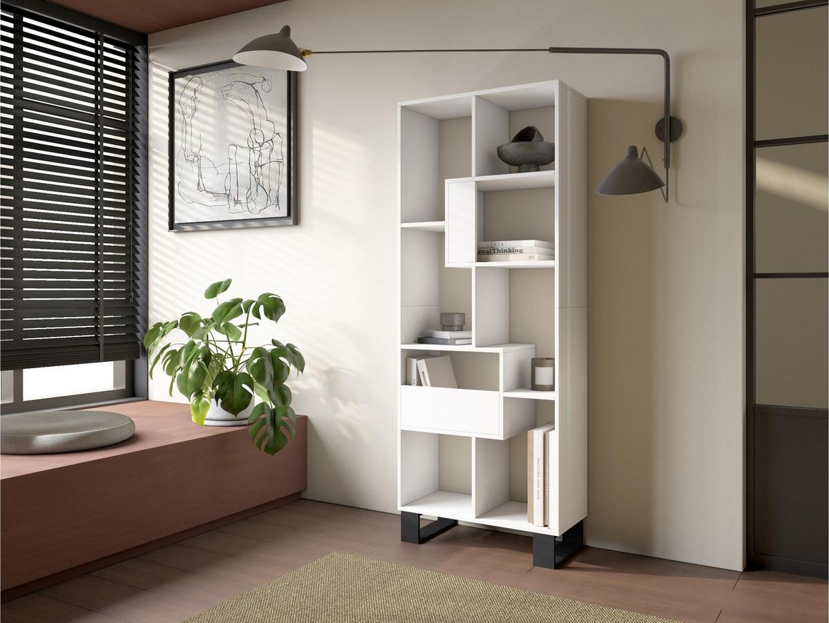 REGAL Bibliothek, Weiß, 67/31/174cm - Weiß, Holzwerkstoff (67/174/31cm) - Skraut Home