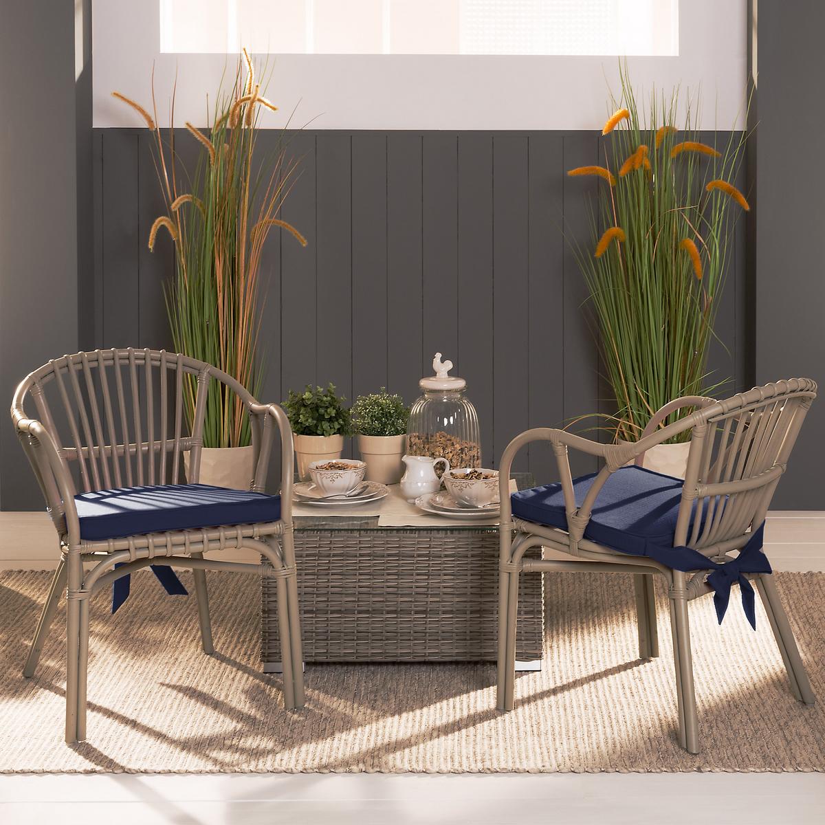 STUHLKISSEN Loft SK 45x40x5cm Dunkelblau (8tlg) - Dunkelblau, Textil (45/40/40cm) - Beautissu 