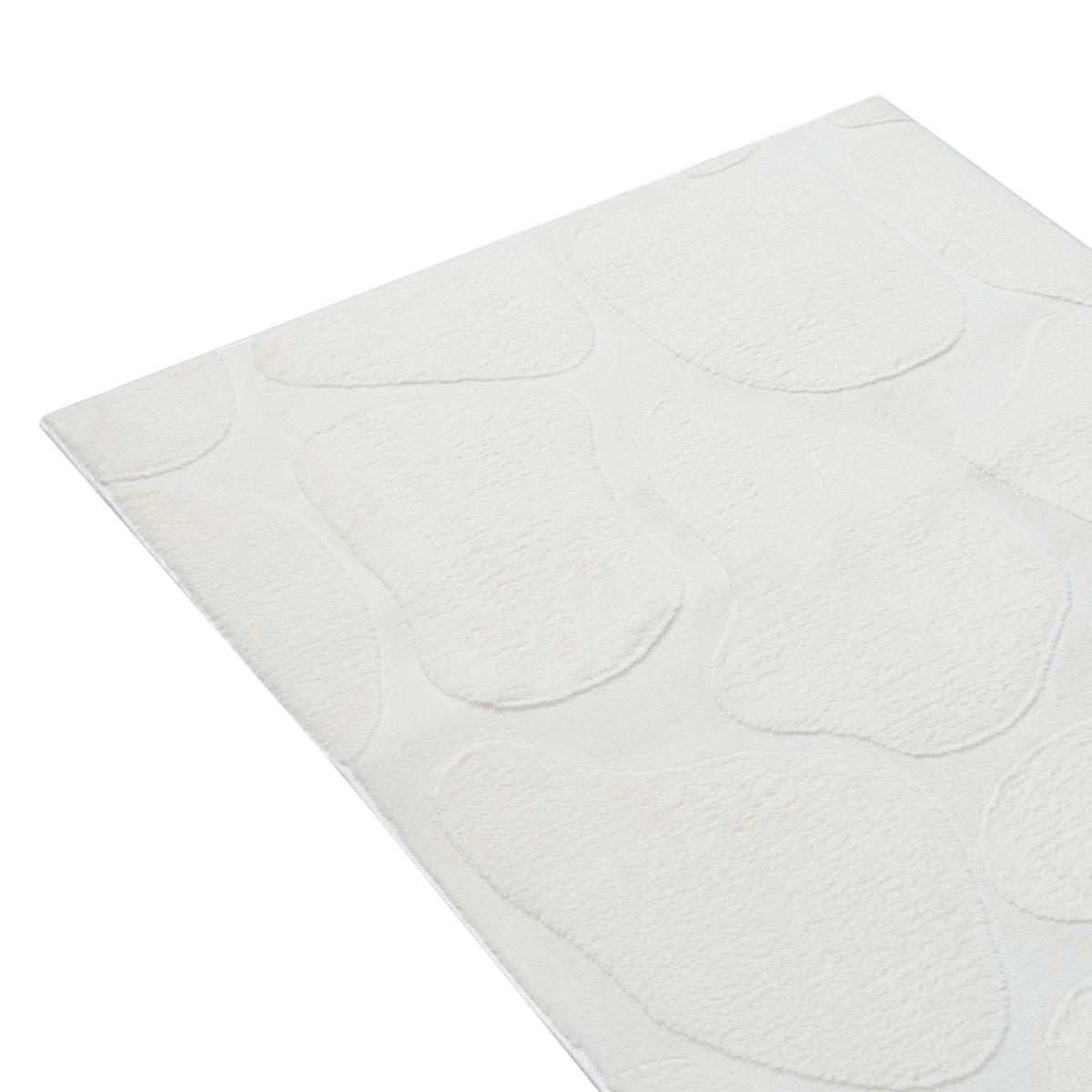 TEPPICH Cremeweiß 80/300 cm Kawi - Creme/Weiß, Textil (80/300cm) - Beliani