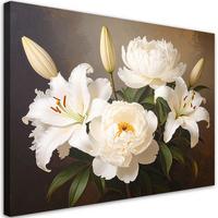 LEINWANDBILD Blumen 45x30cm - Braun, Textil (45/30cm) - Feeby