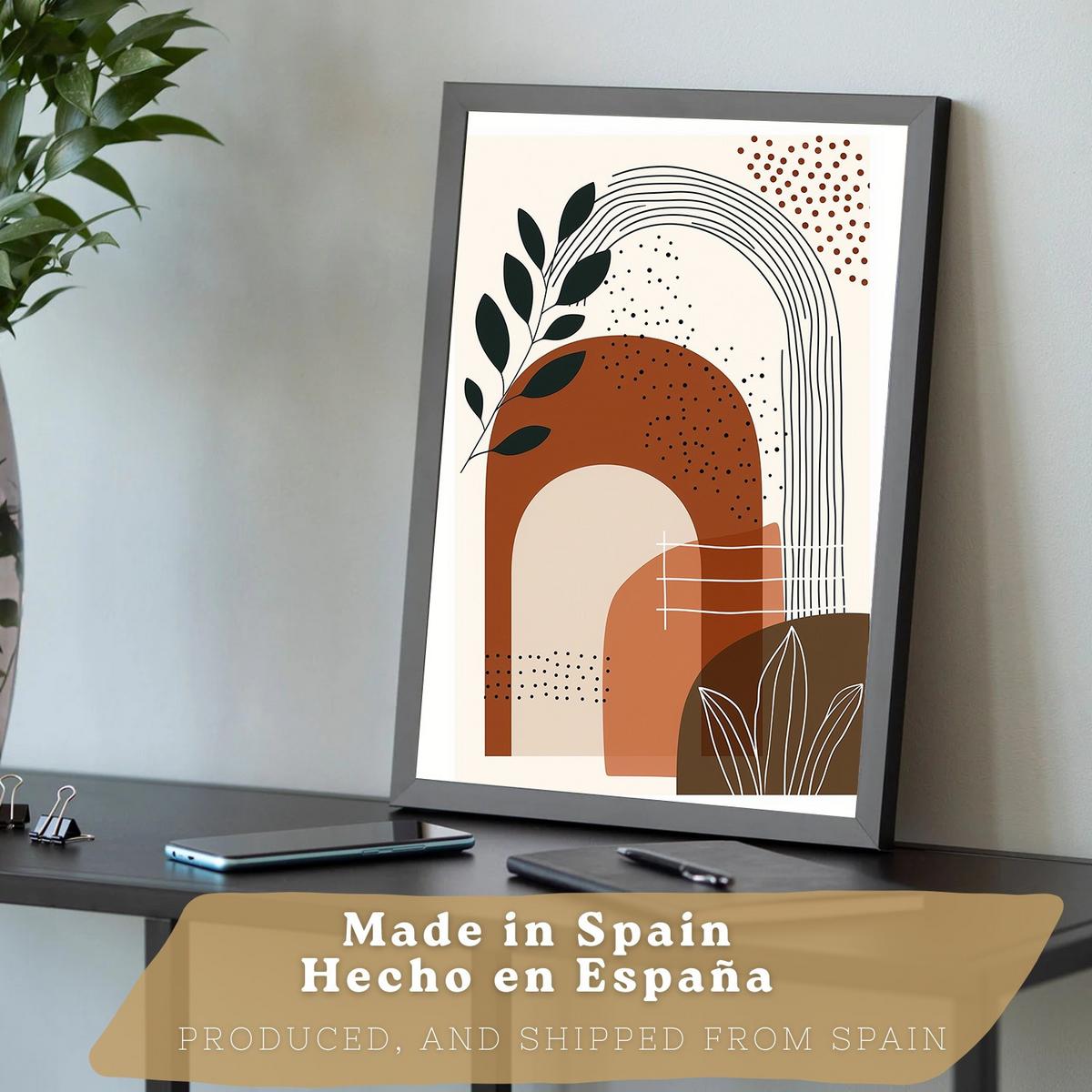 POSTER 3er Kunstdruck-Set Wandbilder Abstrakt Floral modern Wohnzimmer Deko, Schlafzimmer, Küche, Badezimmer Rahmenlos A4 - Schwarz, Papier (29.7/1/21cm) - Nacnic