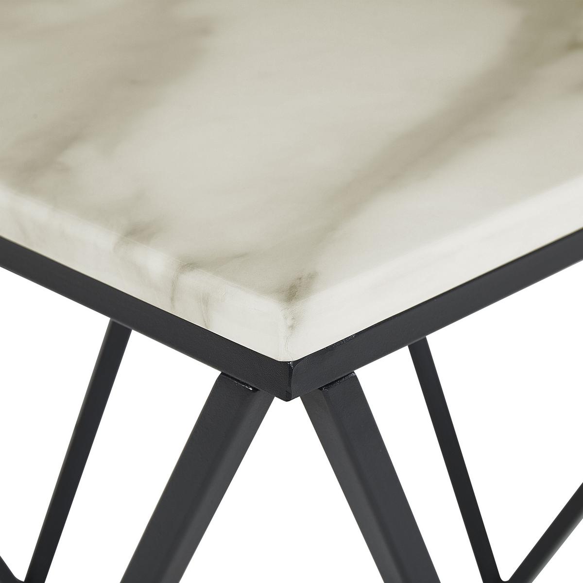 BEISTELLTISCH Marmor Optik beige/schwarz quadratisch 50/50 cm Malibu - Beige/Schwarz, Holzwerkstoff (50/50/50cm) - Beliani