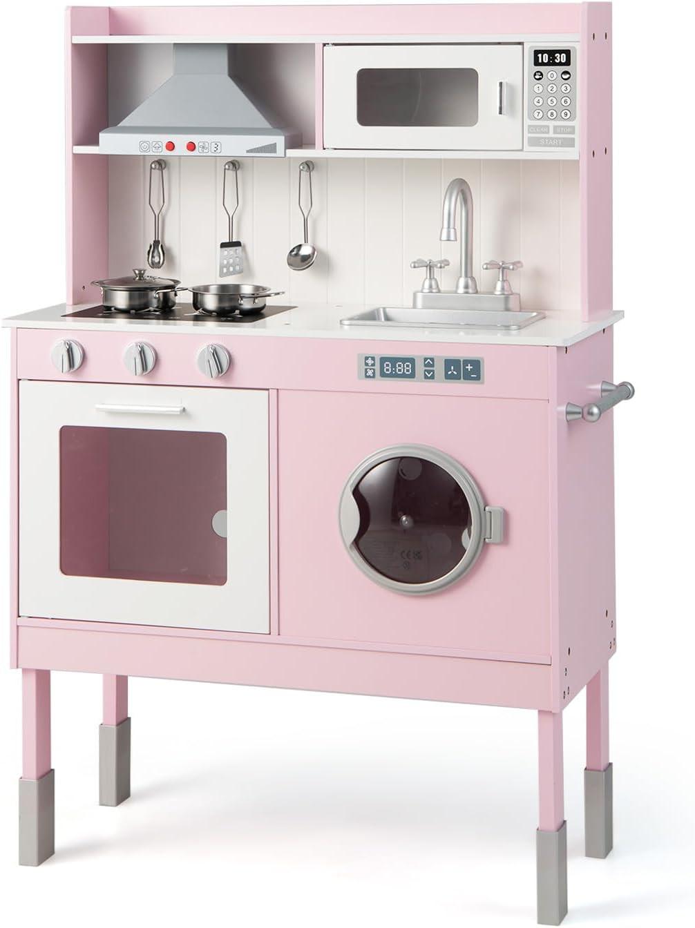 KINDERKÜCHE Pink - Pink, Kunststoff (71/101/29cm) - COSTWAY