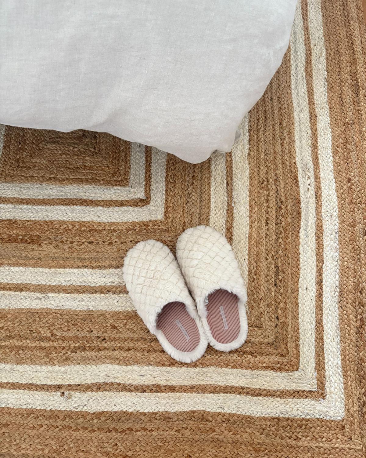 TEPPICH geflochten Beige 200/300 cm Elmali - Beige, Naturmaterialen (200/300cm) - Beliani