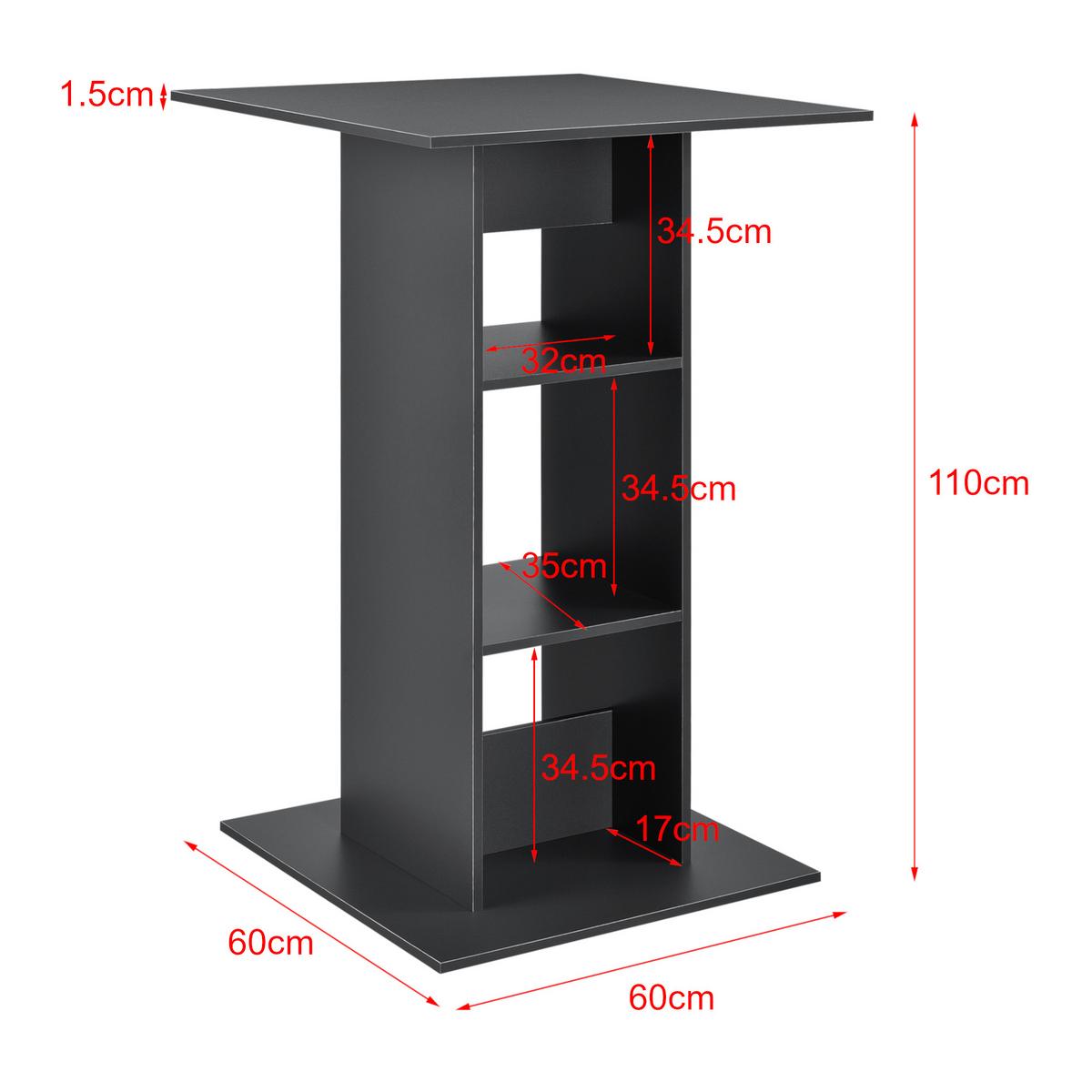 BARTISCH Visby - Dunkelgrau, Holzwerkstoff (70/70/110cm) - [en.casa]