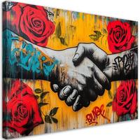 LEINWANDBILD Blumen 45x30cm - Multicolor, Textil (45/30cm) - Feeby
