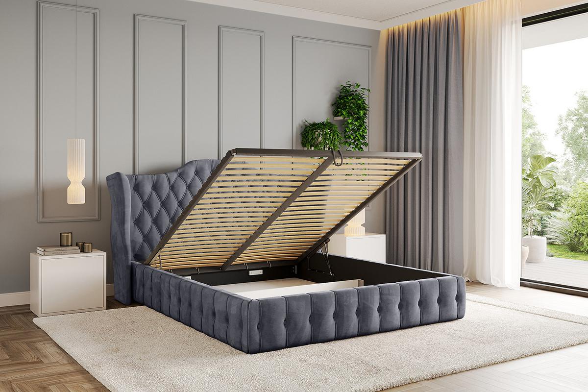 POLSTERBETT mit Bettkasten und Lattenrost, Boxbett ohne Matratze - MODY 120x200 Dunkelgrau - Dunkelgrau, Holzwerkstoff/Textil (120/200cm) - ALTDECOR