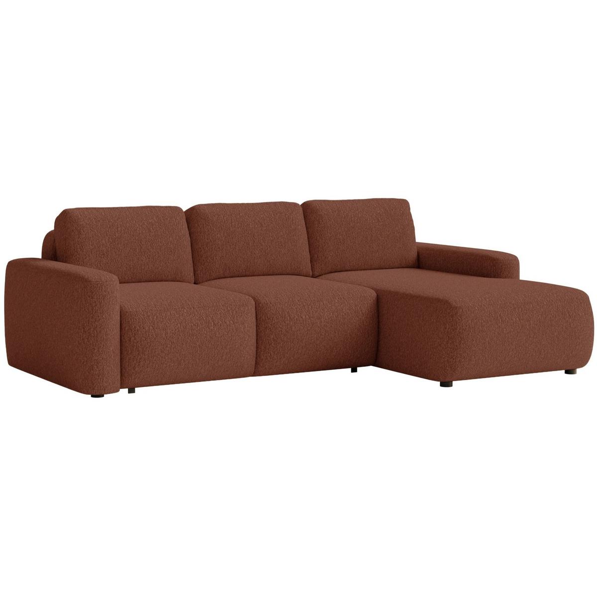 ECKSOFA Carnos Mini Kupfer Chenille - Schwarz/Kupferfarben, Kunststoff/Textil (164/238cm) - Selsey