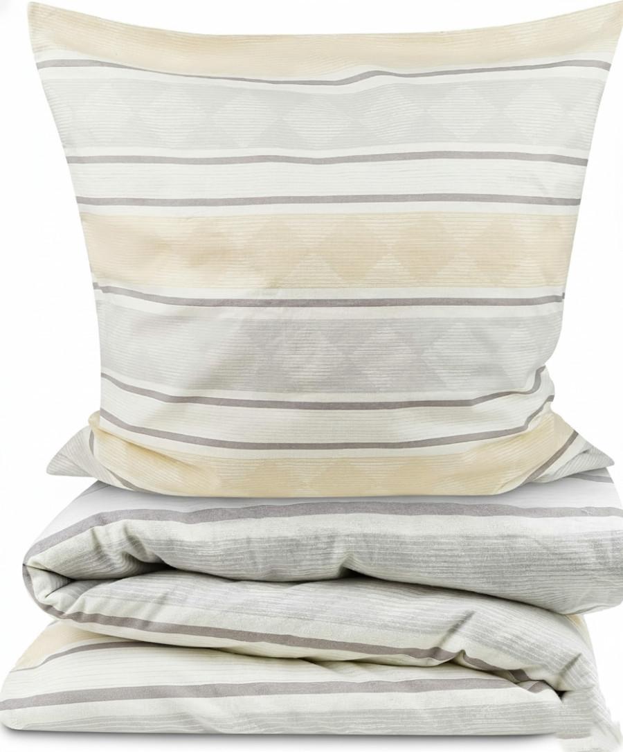 BETTWÄSCHE Viola 135x200cm + Kissenbezug 80x80cm Beige Biber - Beige, Textil (135/200cm) - Beautissu 