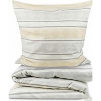 BETTWÄSCHE Viola 135x200cm + Kissenbezug 80x80cm Beige Biber - Beige, Textil (135/200cm) - Beautissu 