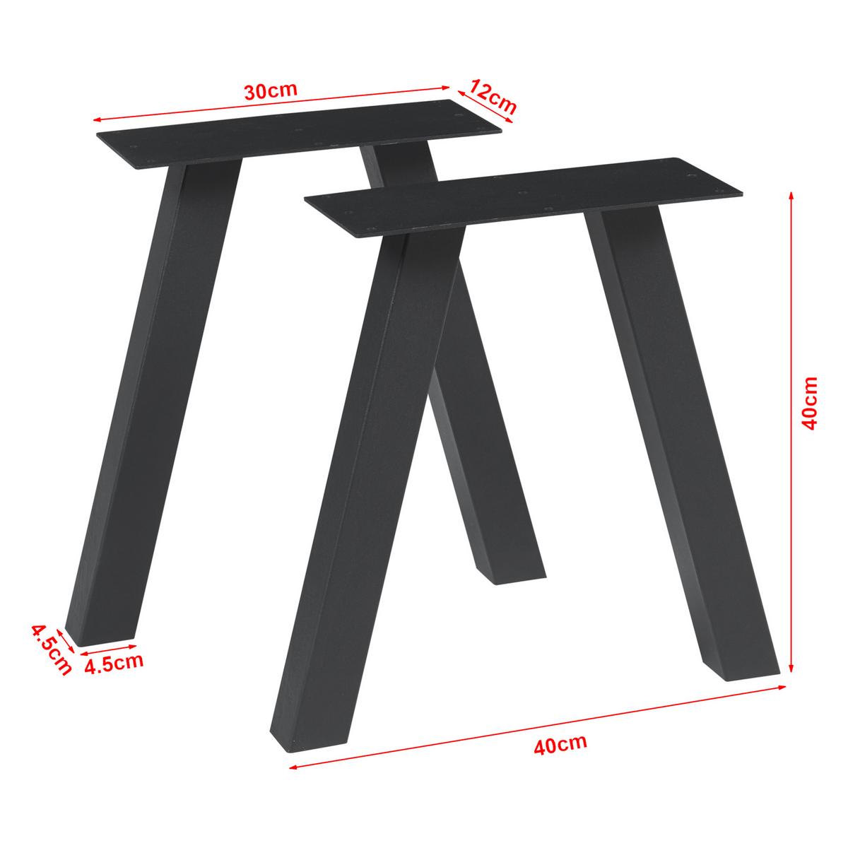 TISCHGESTELL-SET 2 TLG. Heustreu - Schwarz, Metall (40/40/12cm) - [en.casa]