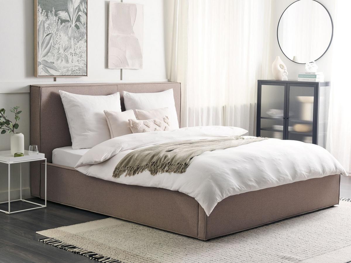 POLSTERBETT 180/200 cm Taupe Moissac - Taupe, Textil (180/200cm) - Beliani