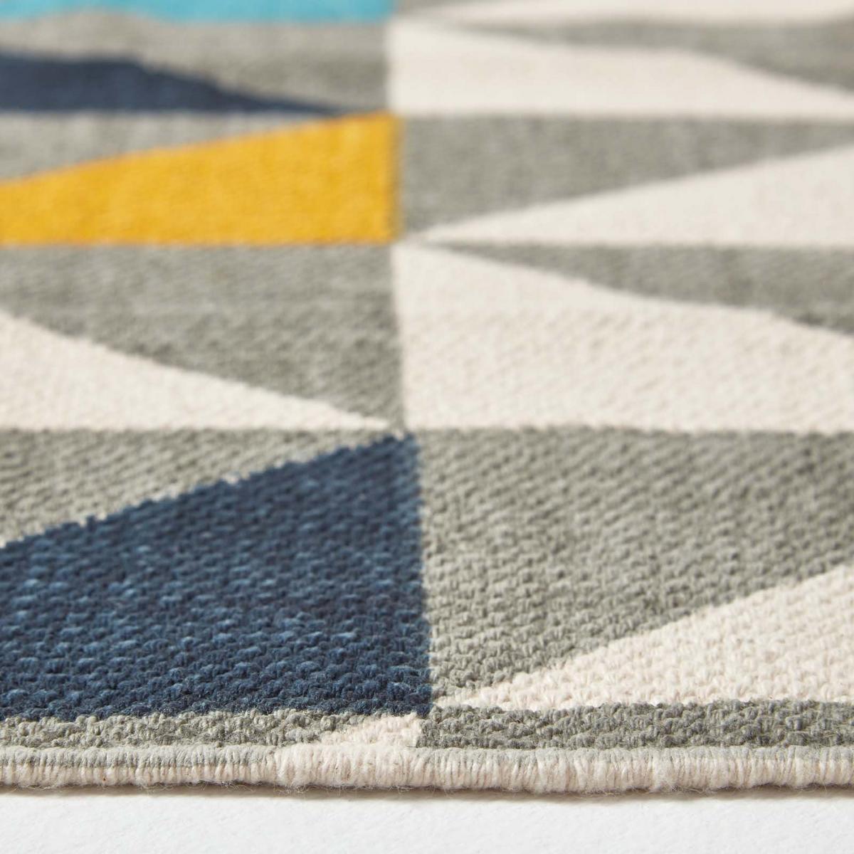 BAUMWOLLTEPPICH-LÄUFER Copenhagen geometrisch 66/200 cm - Multicolor, Textil (66/200cm) - Homescapes