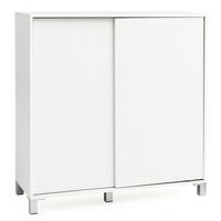 SCHUHSCHRANK Holz für 20 Paar Schuhe mit Ablage, Weiß 100x38x108 cm - Silberfarben/Weiß, Kunststoff (100/108/38cm) - KADIMA DESIGN