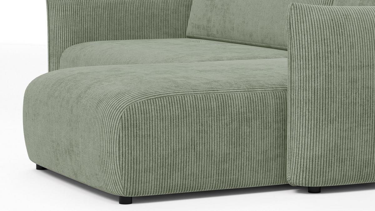 ECKSOFA TAUER 3-Sitzer links, mint - Schwarz/Grün, Holz/Textil (248/173cm) - Wozimo