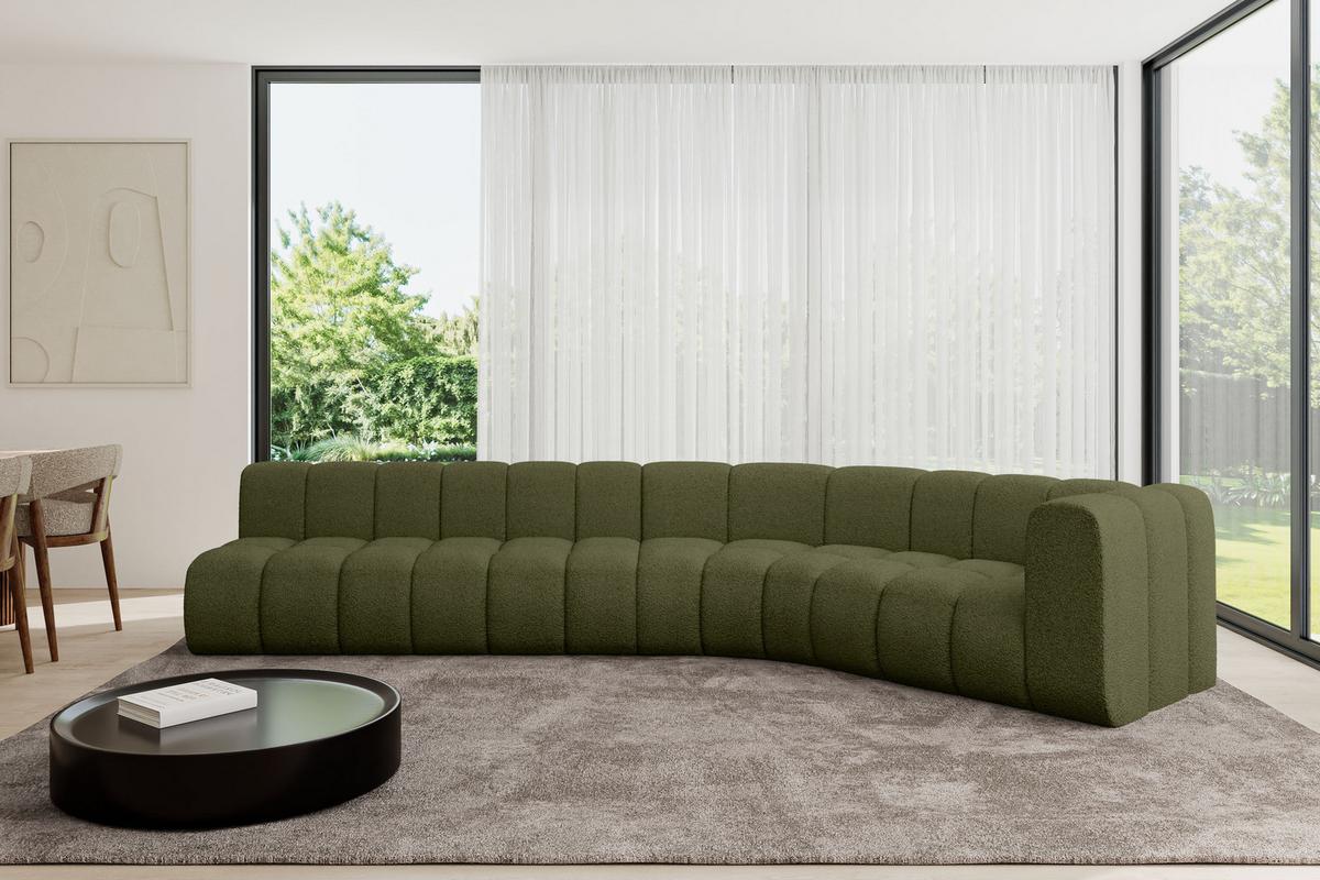 ECKSOFA modulares Sofa Karex-L2 - 399x194x70 cm Grün - Grün, Holzwerkstoff/Textil (399/194cm) - ALTDECOR