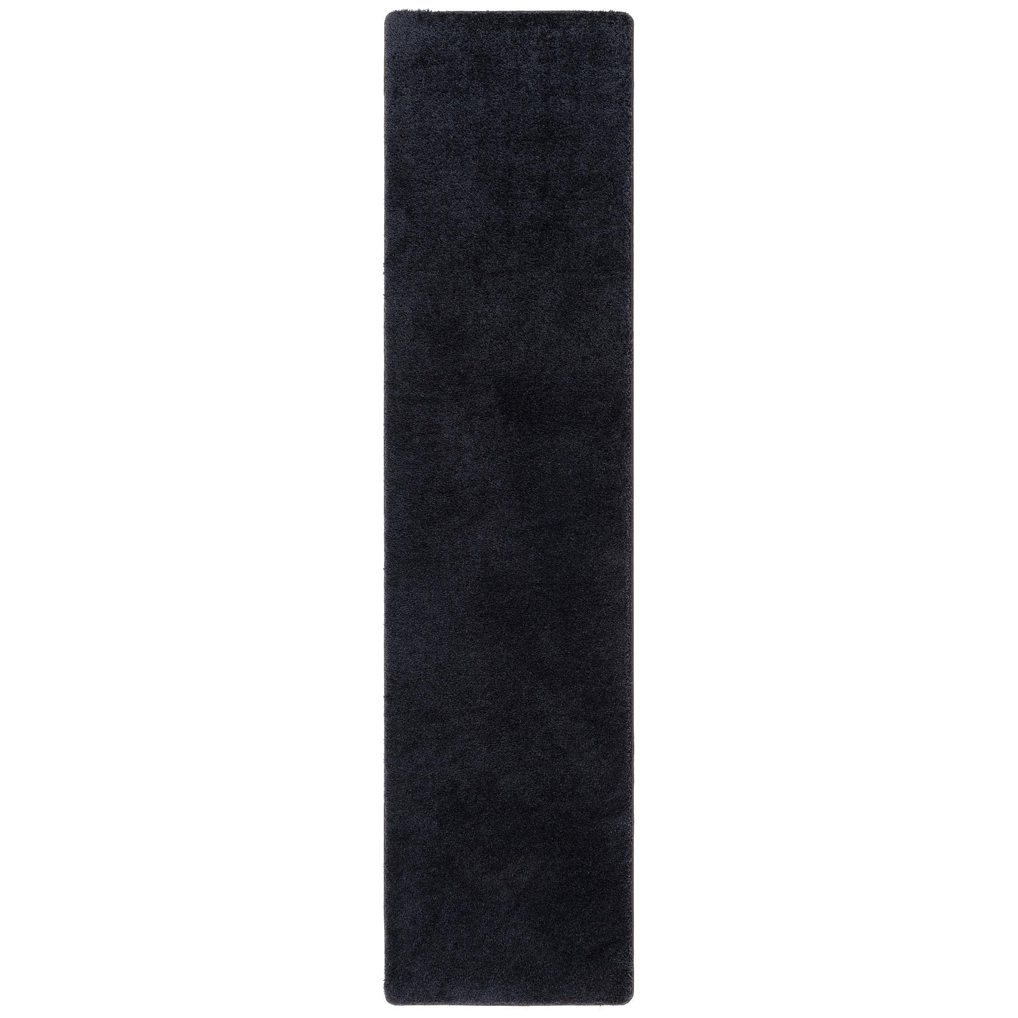 HOCHFLOR SHAGGY LÄUFER TEPPICH PALACE - Schwarz, Textil (80/400cm) - Snapstyle