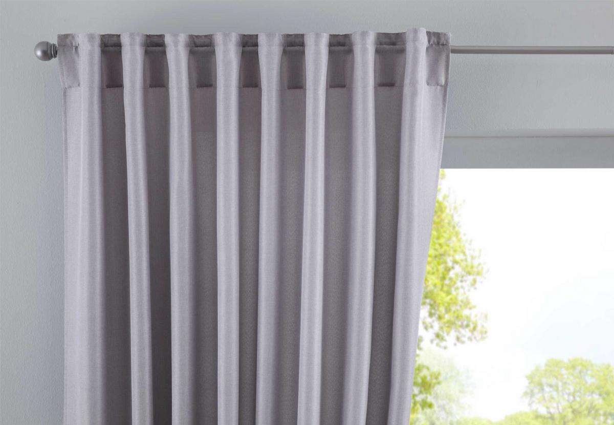 SCHLAUFENGARDINE »Jena« HxB 145x140 cm Silber - Silberfarben, Textil (140/145cm) - Gardinenbox