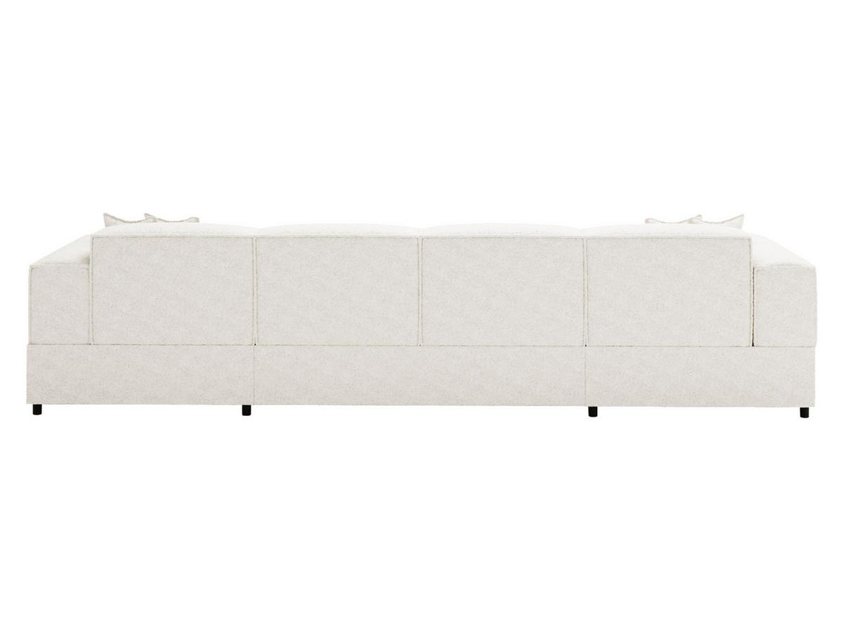 WOHNLANDSCHAFT Santos U Boucle - Creme/Schwarz, Holzwerkstoff/Kunststoff (320/79/166cm) - MIRJAN24