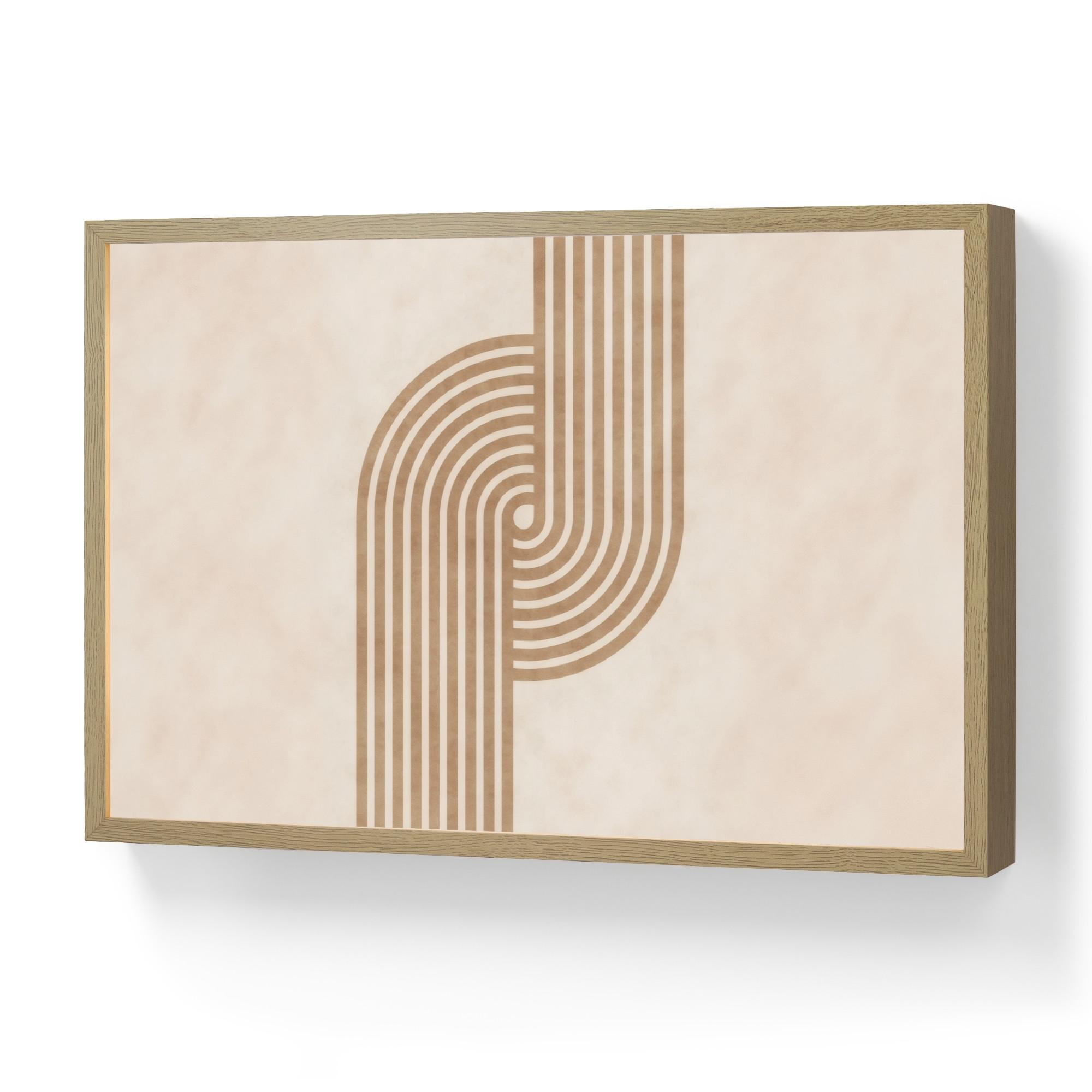 WANDLEUCHTE MIT AKKU Symmetrische Biegung - kupferfarbig 60x40 cm - Beige, Holzwerkstoff (60/40/8cm) - OnlyWow
