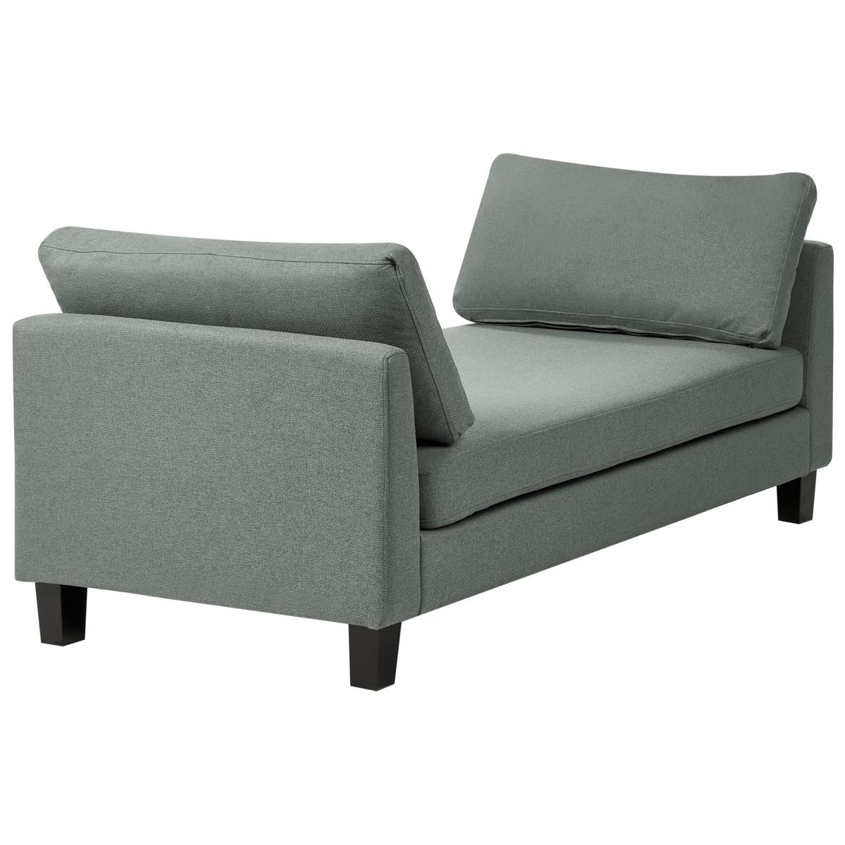 CHAISELONGUE Stoff Grün Archiane - Schwarz/Grün, Textil (170/60/85cm) - Beliani