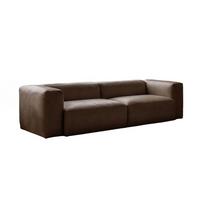 SOFA CELESTE Dunkelbraun Leder - Dunkelbraun/Schwarz, Leder/Kunststoff (302/72/114cm) - KAWOLA