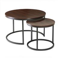 BEISTELLTISCH im 2er-Set - 70/70/45,5 cm - Schwarz, Holzwerkstoff (77.5/70/45.5cm) - Calicosy