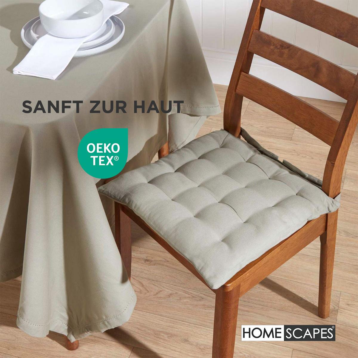 STUHLKISSEN 6er-Set grau 40/40/6,5 cm - Grau, Textil (40/40/6.5cm) - Homescapes