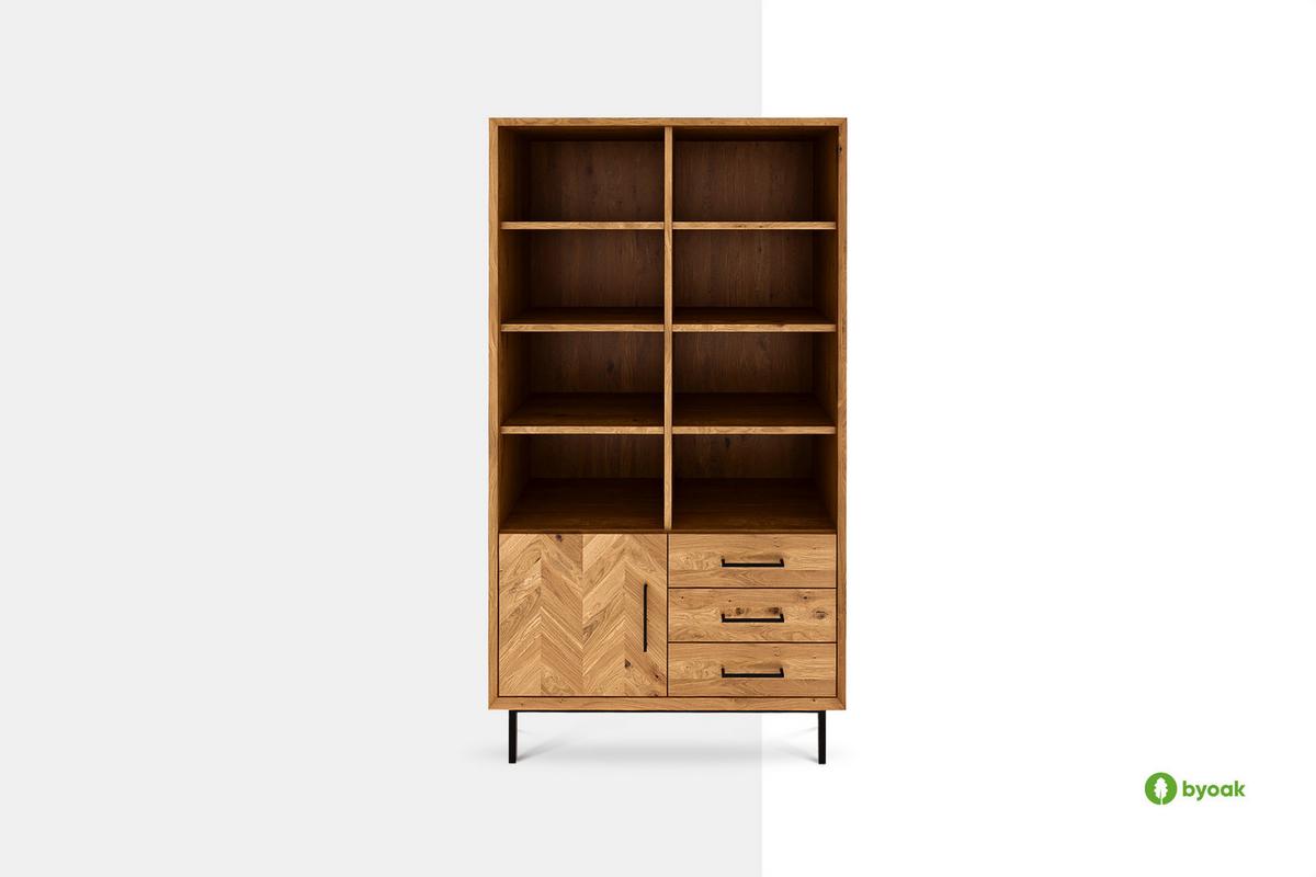 BÜCHERREGAL LEON 97x45 Kernbuche - Kernbuche, Holz (97/176/45cm) - byoak