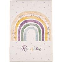 KINDERTEPPICH TRAUN, mit Regenbogen-Motiv, Creme, 100 x 150 cm - Beige, Textil (150/100cm) - KADIMA DESIGN