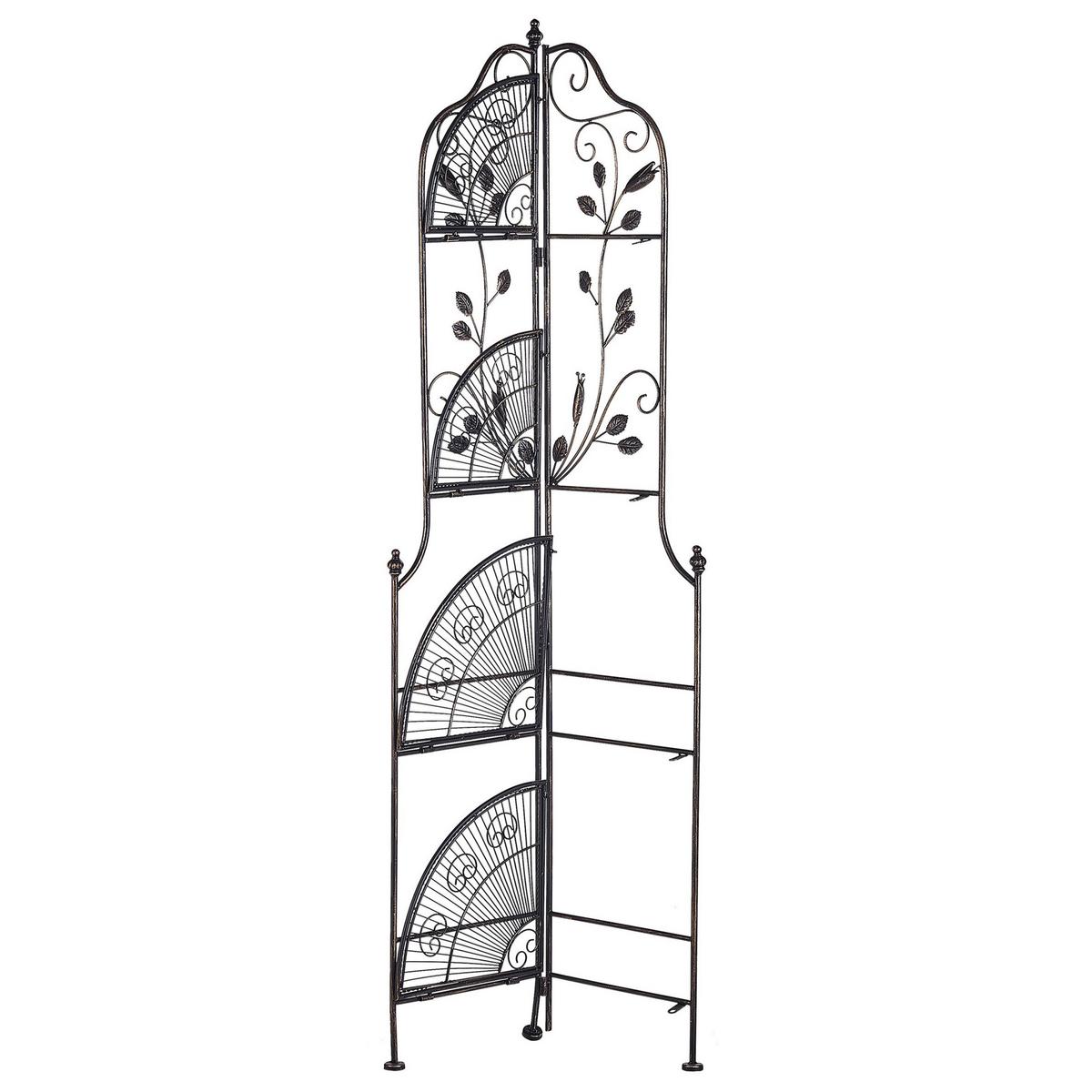 ECKREGAL schwarz Metall 4 Ablageflächen klappbar Siderno - Goldfarben/Schwarz, Metall (35/158/35cm) - Beliani
