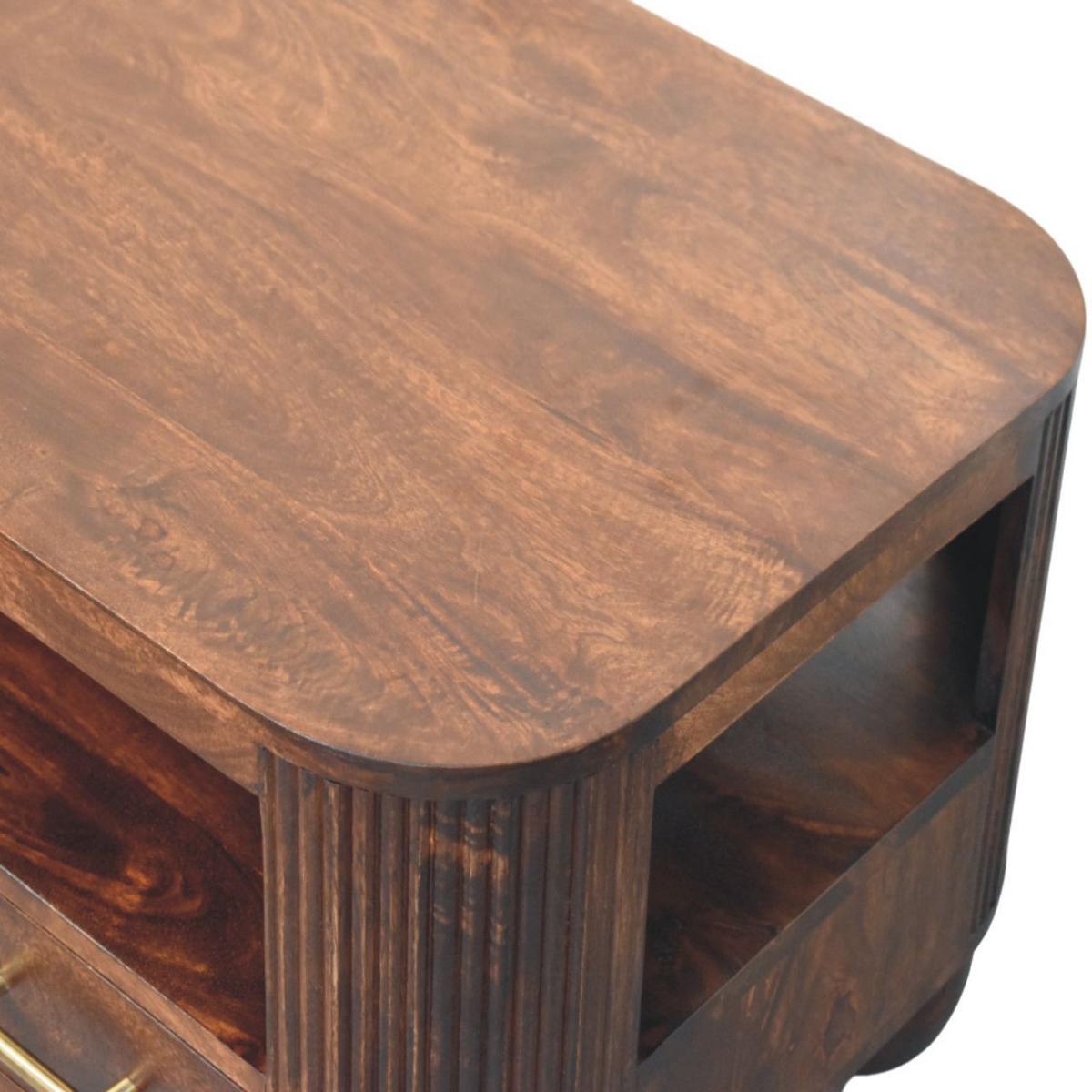 KAFFEETISCH California, 2 Schubladen, Dunkelbraun - Dunkelbraun, Holz (85/55/46cm) - Artisan Furniture