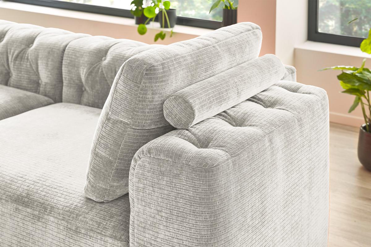 RÜCKENKISSEN SEPHI Silber Cord - Silberfarben, Textil (70/20cm) - KAWOLA