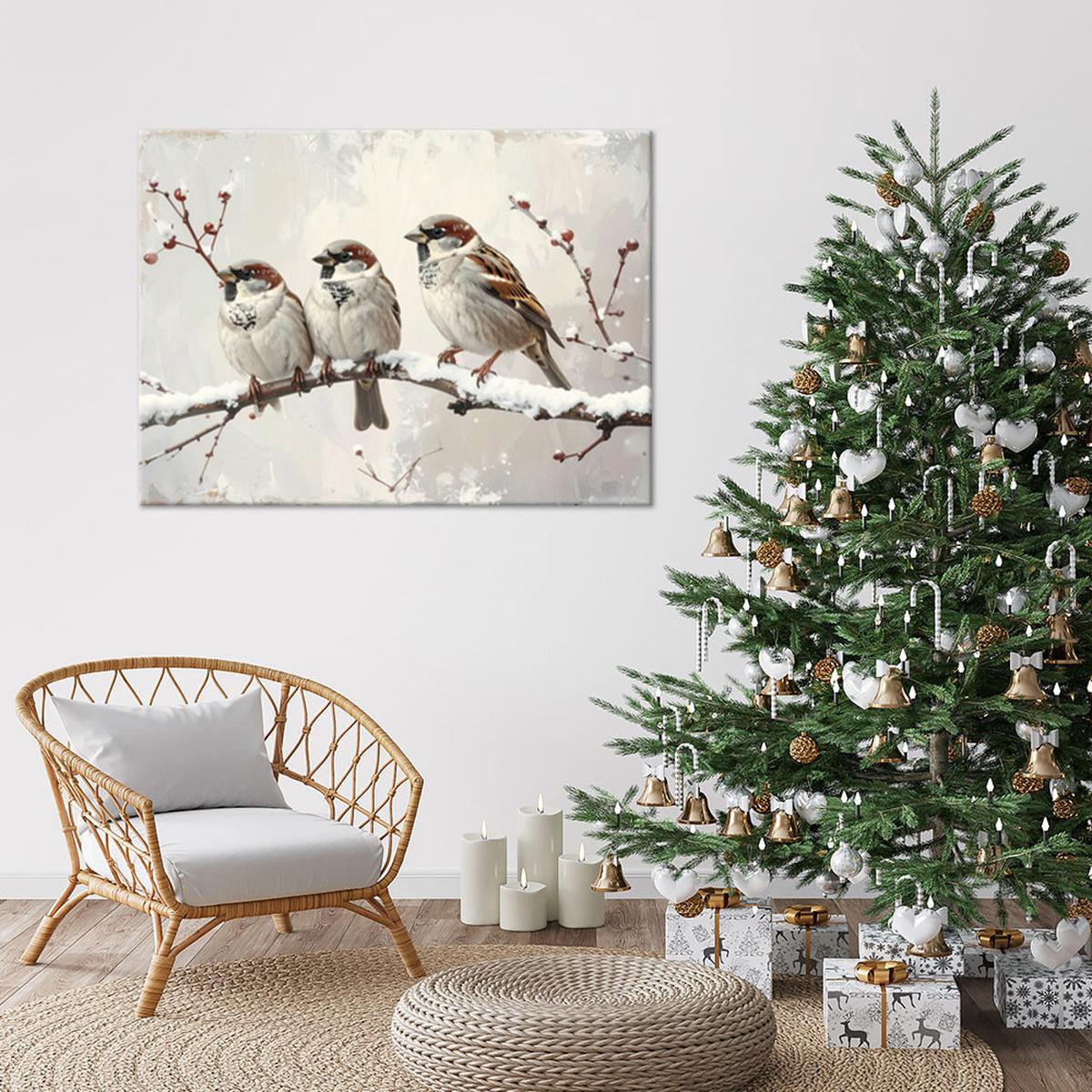 LEINWANDBILD Weihnachten 30x20cm - Grau, Textil (30/20cm) - Feeby