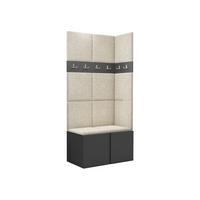 GARDEROBEN-SET Orion I - Creme/Graphitfarben, Holzwerkstoff/Kunststoff (84/186/46cm) - MIRJAN24