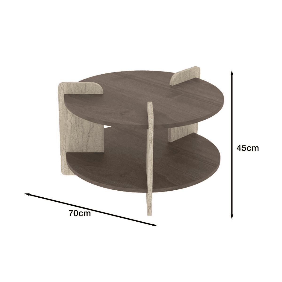 COUCHTISCH mit doppelplatte 70/70/45 cm - Dunkelbraun, Holzwerkstoff (70/70/45cm) - Calicosy