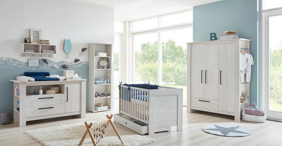 BABYBETT Til 70 x 140 cm 4x höhenverstellbar - Silbereichenfarben, Holzwerkstoff (70/140cm) - arthur berndt