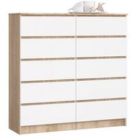 KOMMODE Eiche Sonoma, Weiß 121/120/40 - Weiß, Holzwerkstoff (120/121/40cm) - RAUMHIRSCH FURNITURE