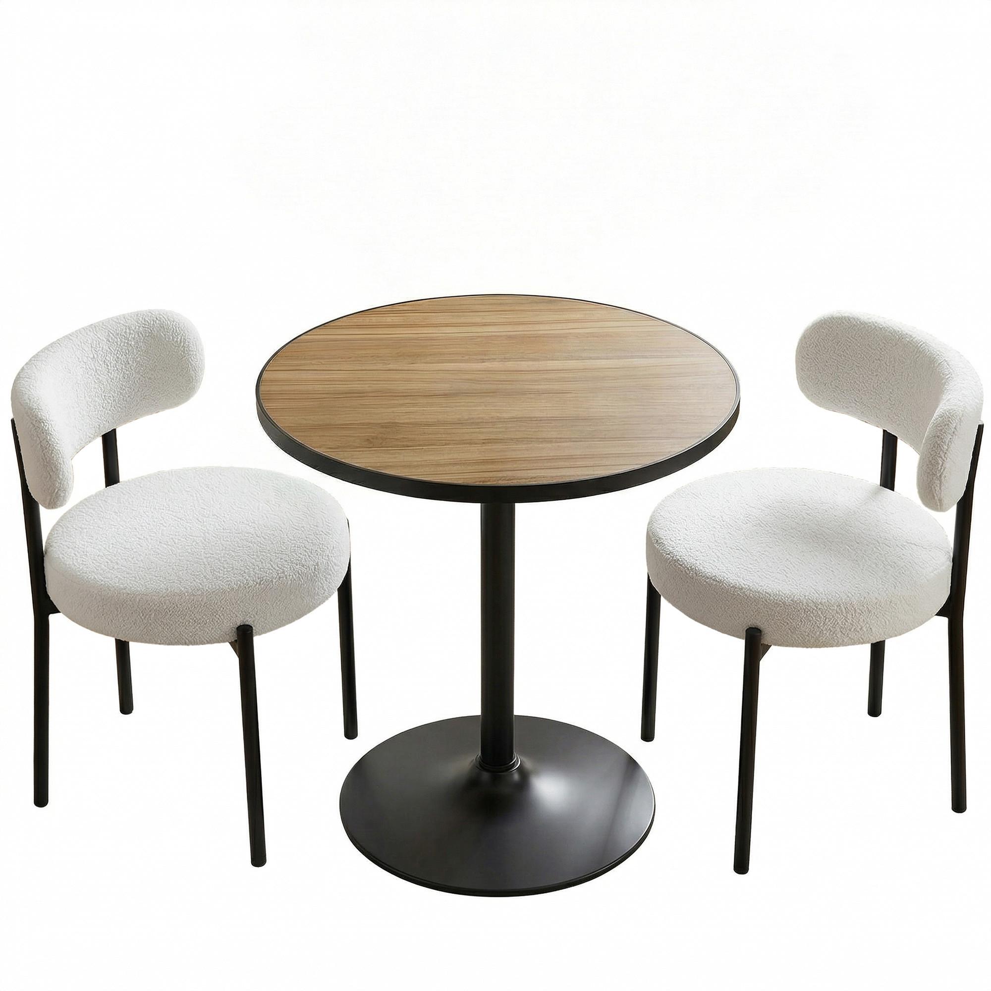 ESSGRUPPE 3er Set MDF Eiche - Eichefarben, Holz (70/70/76cm) - HOMCOM