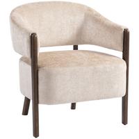 SESSEL Chenille Holz Beige - Beige/Braun, Holz/Textil (63.5/78.5/71cm) - HOMCOM