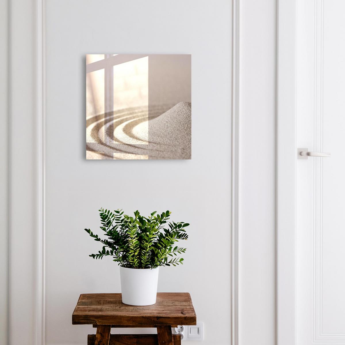 SCHLÜSSELBOX Schwarz 30x30 cm- Türöffnung nach rechts - Zen-Garten - Beige, Metall (30/30/5cm) - TULUP