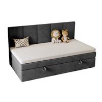 BOXSPRINGBETT ELZA MINI mit Topper 70x200 cm Jasmine 96 - Graphitfarben, Textil - Lookway
