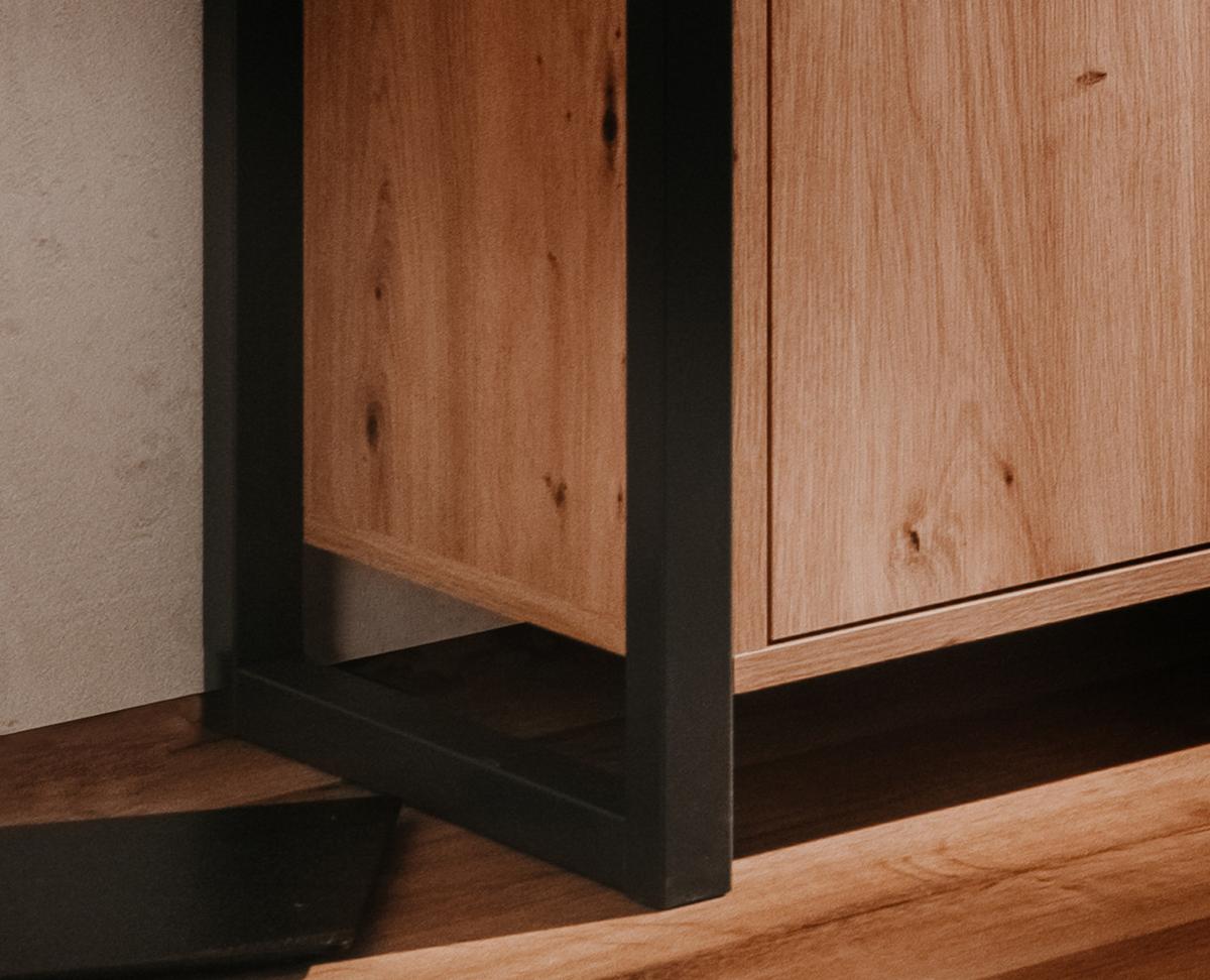 HIGHBOARD Artisan Eiche und Anthrazit, große Kommode 120 x 140 cm - Anthrazit/Eiche Artisan, Holzwerkstoff (120/140/40cm) - Furn.Design