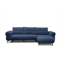 ECKSOFA SALVINI 4-Sitzer, dunkelblau - Schwarz/Dunkelblau, Holzwerkstoff/Textil (292/158cm) - Wozimo