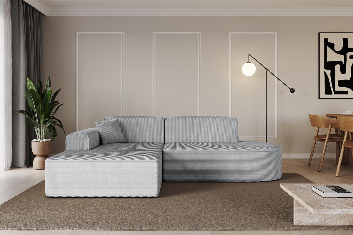 ECKSOFA Ottomane Links IREA-L1-v3 - 232x165x77 cm Grau - Grau, Holzwerkstoff/Textil (232/165cm) - ALTDECOR